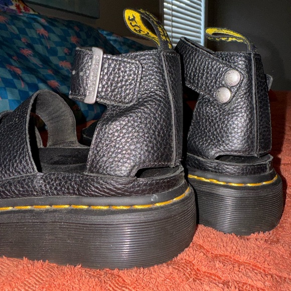 Dr Martens Chunky CLARISSA II QUAD Black Leather Sandals Womens Sz 7 UK 5 EU 38 - Picture 3 of 4